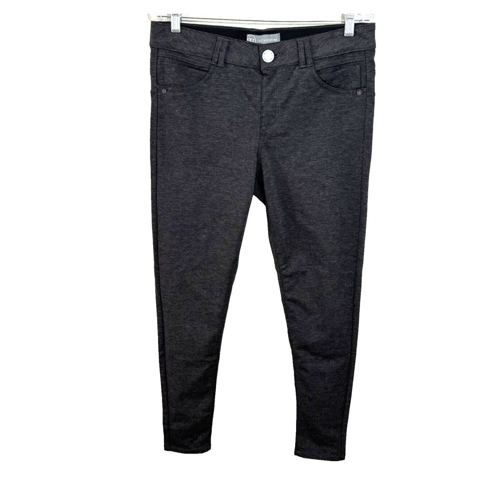 Wit‎ + Wisdom Charcoal Gray Skinny Ponte Knit Ski Pant Women’s Sz 12 Ab Control